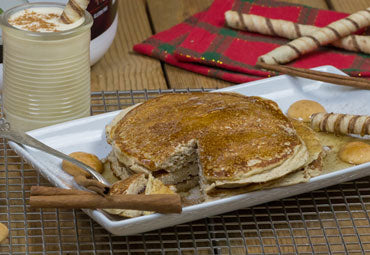 Holiday Eggnog Protein Pancakes