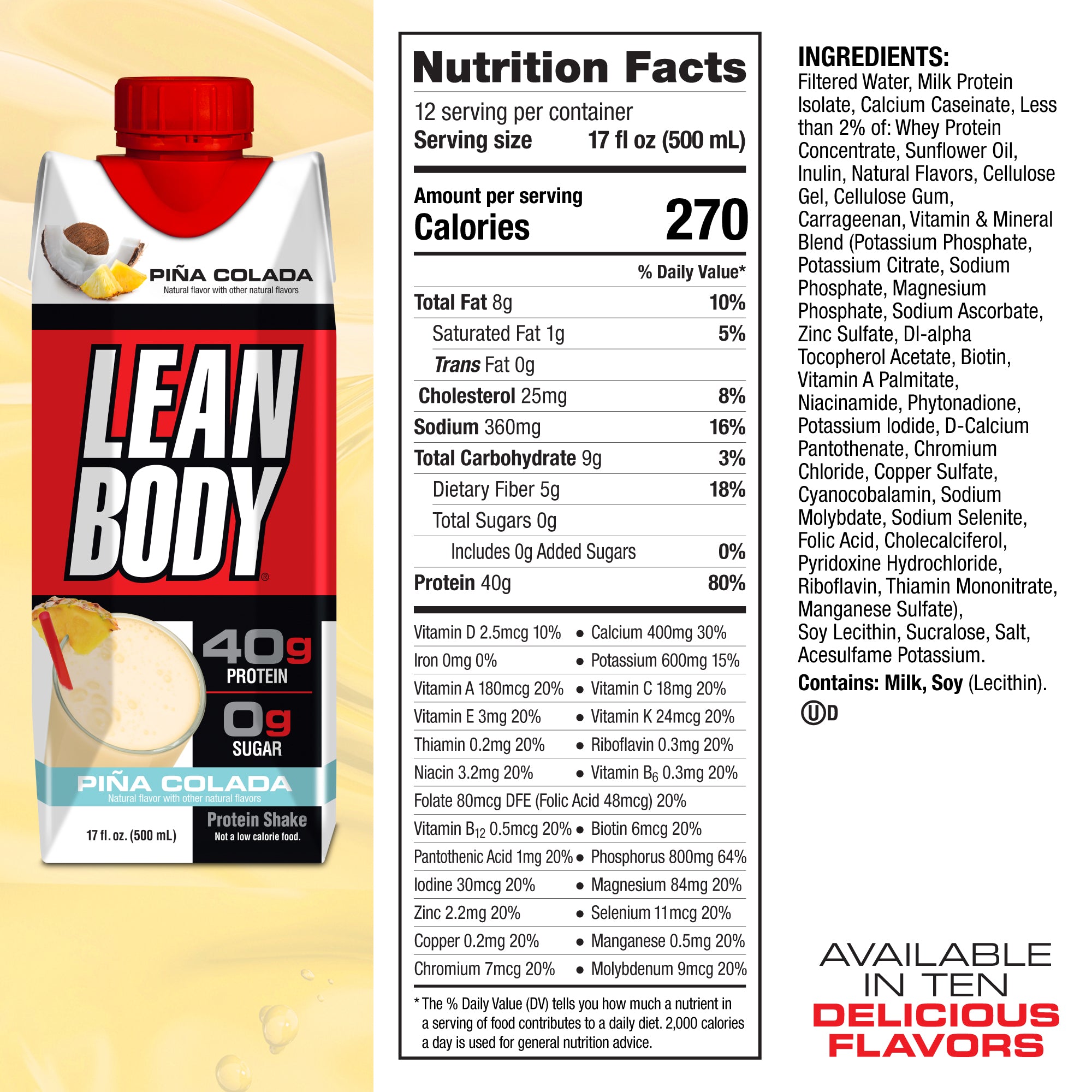 Lean Body Ready-to-Drink Protein Shake (17oz) 12 Pack